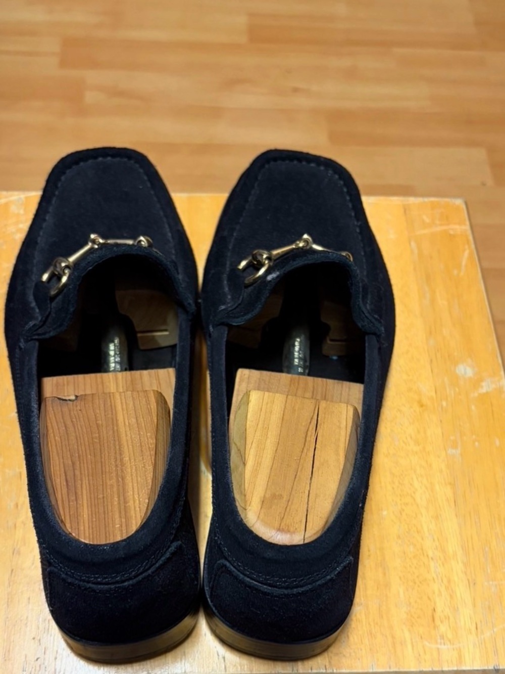 Gucci Black Suede Horsebit Slip-On Loafers - Picture 7 of 12
